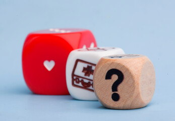 Medical cubes and a question mark. Medical concepts