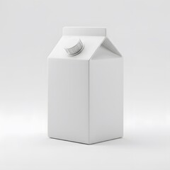 Blank White Milk Carton Packaging Mockup on White Background perfect for Product mockup, advertising, branding display,