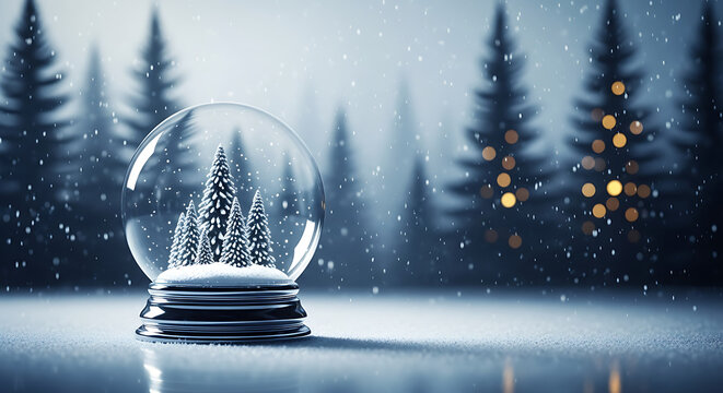 Empty snow globe mockup minimalist crystal ball for Christmas souvenirs and winter templates with blank space for personalized messages branding product display invitation card design,empty snow globe