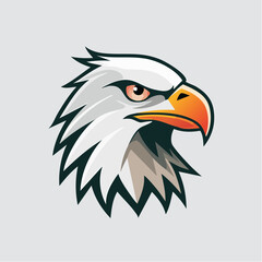 Eagle Head Mascot Logo Design with Sharp Features.