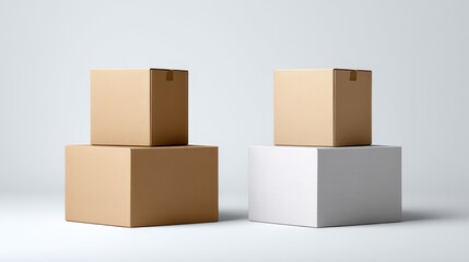 Stacked Box Mockup Showing Front and Side View
