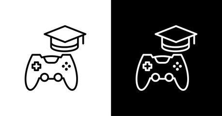 Learning Games  White Icon Set Design
