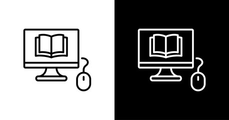 Digital Literacy  White Icon Set Design