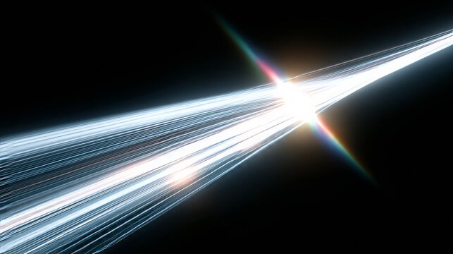 Isolated white light burst with clean sharp rays and subtle lens flare, high-clarity glow effect on transparent background, ideal as an overlay element.