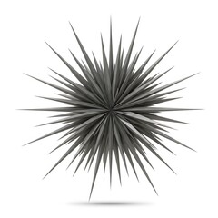 Obraz premium Abstract Spiky Sphere 3D Render on White Background perfect for website banner, presentation background, digital art,