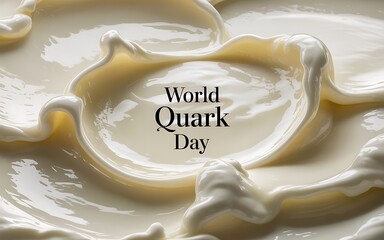 World quark day celebration with creamy dairy product texture