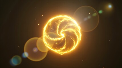 Enchanting Glowing Vortex of Fiery Energy and Cosmic Dust Particles