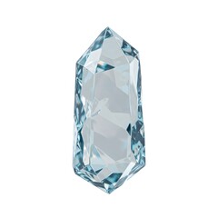 Obraz premium Sparkling Blue Faceted Crystal Isolated on White perfect for jewelry design, luxury branding, spiritual content, graphic