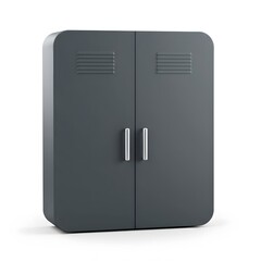 Modern Dark Grey Locker Isolated on White Background perfect for website banner, product catalog, interior design blog,