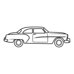 Fototapeta premium Classic vintage car outline ready to customize for your dream design project, offering endless creative possibilities and a touch of timeless nostalgia