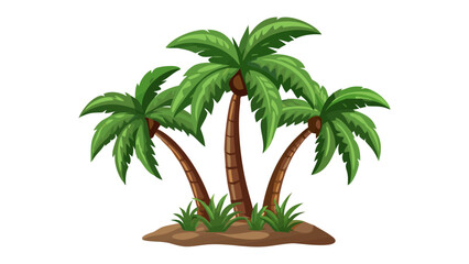 Tropical Paradise: Lush green palm trees stand tall, their fronds swaying gently, against a serene backdrop of azure skies. This image evokes feelings of tranquility.