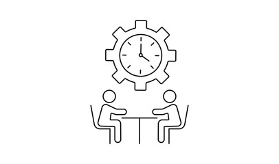 Time management icon isolated on transparent background. vector illustration.