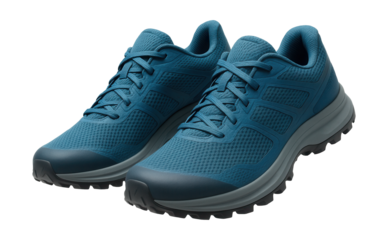 Lightweight trail running shoes featuring a breathable mesh upper and sturdy toe