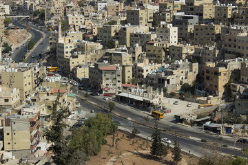 Cityscape of Amman, Jordania. View from Amman Citadel.