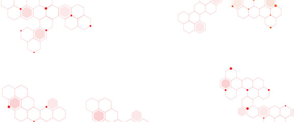 Vector hexagons pattern. Abstract geometric red texture background red hexagon 3D background texture.