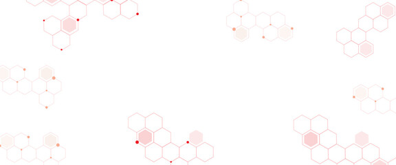 Vector hexagons pattern. Abstract geometric red texture background red hexagon 3D background texture.