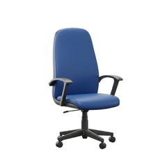 Blue Ergonomic Office Chair Isolated on White Background perfect for e-commerce product listing, office supply catalog,