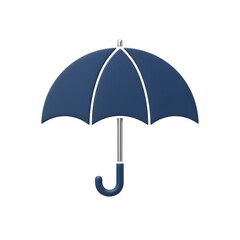 3D Blue Umbrella Icon for Weather and Protection Concepts perfect for UI/UX design, app icon, website graphic,