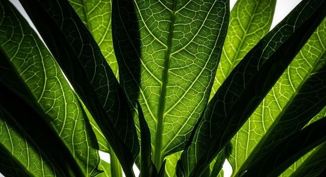 Vibrant Green Leaf Veins: A Nature-Inspired Composition for Creative Visuals - Powered by Adobe