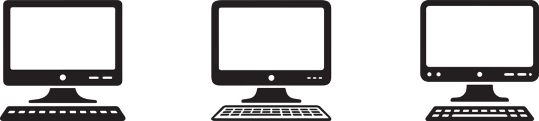 Fototapeta premium desktop computer icon silhouette on white background