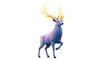 Mystical Deer with Glowing Antlers in Fantasy Forest.