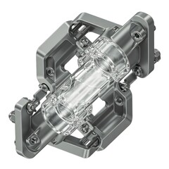 Naklejka premium Precision Engineered Industrial Component with Transparent Chamber perfect for technical documentation, engineering