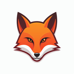 Stylized white Japanese Kitsune fox mask with orange eyes.