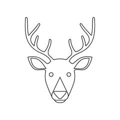Elegant deer head silhouette with majestic antlers for nature themes