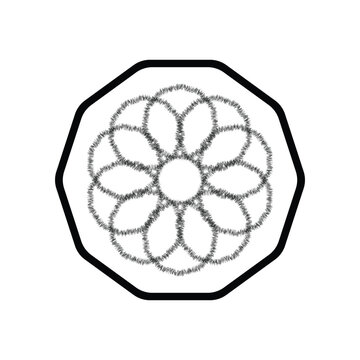 Abstract Geometric Flower Concept Inside Nonagon
