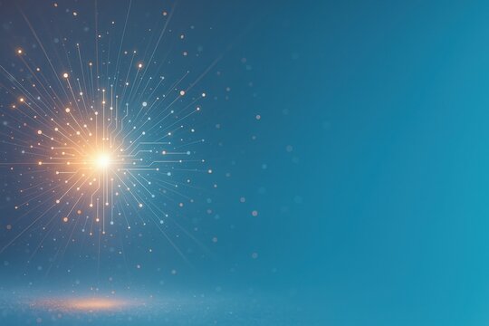 Digital sparkle on blue background perfect for festive tech interfaces futuristic UI design and joyful innovation themes