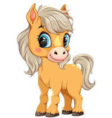 Merry Christmas. Cute cartoon horse