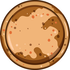 Top View Of A Plain Pancake With Chocolate Drizzle And Sprinkles On A White Background Isolated Close Up