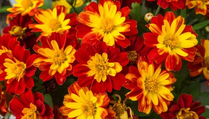 Vibrant red and yellow flowers