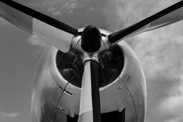Aircraft Propeller Blades in Black and White