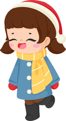 illustration character girl winter