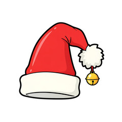 Festive Santa hat with jingle bell for holiday cheer