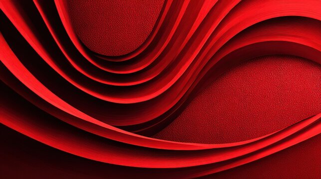 Abstract Digital Red Waveform Design with Textured Surface and Dimmed Lighting