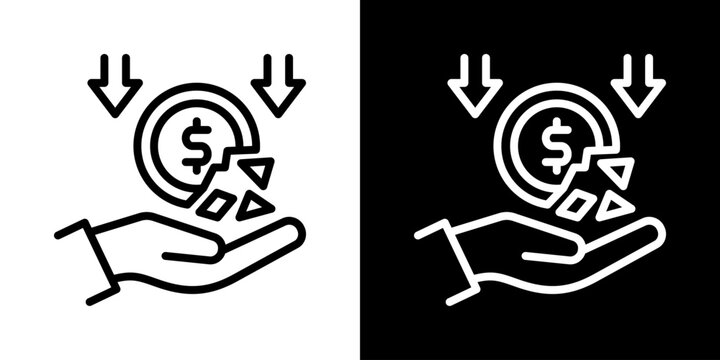 Depreciation Icon Of Line Black And White Style