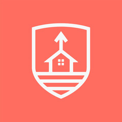 Logo design shield for guard safety, strength, security, and protection.