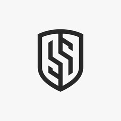 Logo design shield for guard safety, strength, security, and protection.