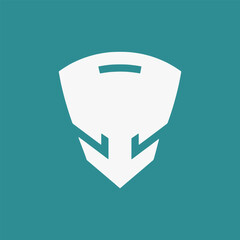 Logo design shield for guard safety, strength, security, and protection.