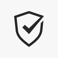 Logo design shield for guard safety, strength, security, and protection.