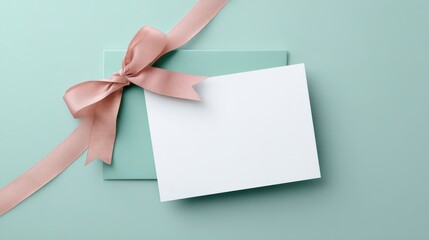 Pastel-Themed Invitation Card with Decorative Ribbon
