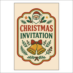 Christmas Invitation Label Design 