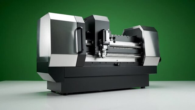 CNC Machine in Operation - Precision Manufacturing Process.