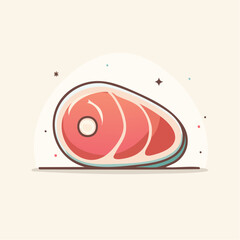 Pixel Art Steak Cut With Fat Marbling On Light Background With Subtle Sparkles And Stars In A Cute Food Illustration Style