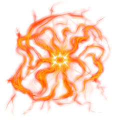 Burst of fire energy magical spell or portal in blazing energetic color. Flame magic or incantation as png overlay for fantasy books, magic games or RPG.  © Emmeli