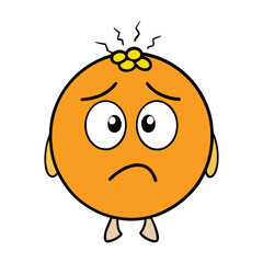 A headache emoticon showing a pained face with eyes closed and a frown, holding its head with both hands, expressing stress, discomfort, or migraine pain.
