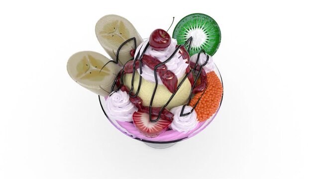parfait glass on white background