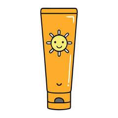 A tube of sunscreen cream offering strong UV protection, keeping skin safe from sunburn and damage. Perfect for summer days, beach trips, and outdoor adventures.
